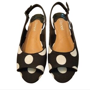 J.Renee Black and White Polka Dot Flats